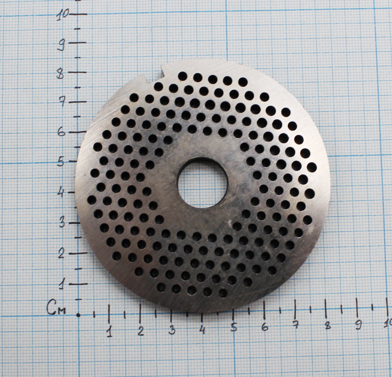 Решетка пром.мясорубки №1 МИМ-300 без бурта 010056