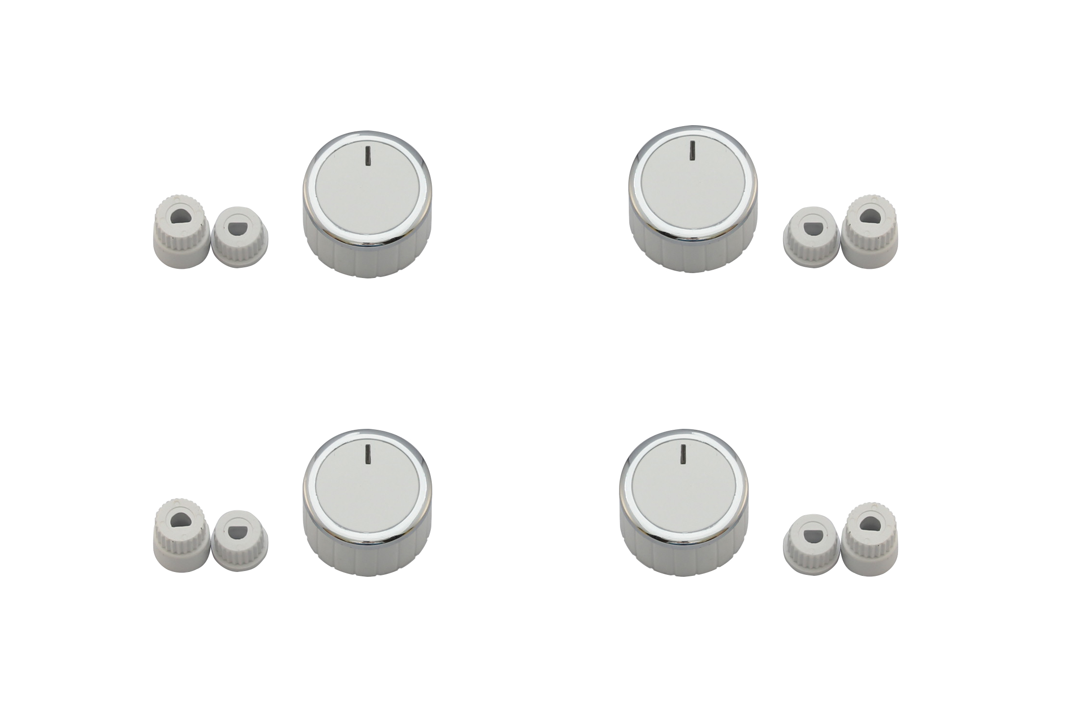 Универсальные ручки плиты/духовки БелоСеребристые (комплект)